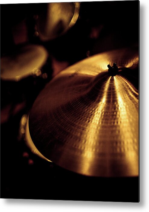 Music Metal Print featuring the photograph Cymbals by Thepalmer