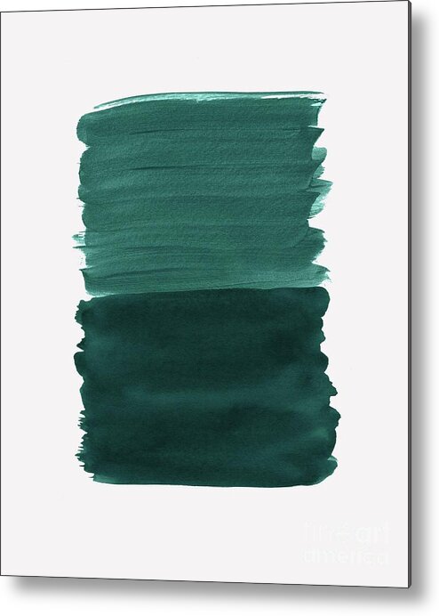 Ink Metal Print featuring the photograph Dark Teal Emerald Abstract Minimalism #3 #minimal #ink #decor #art by Anitas and Bellas Art