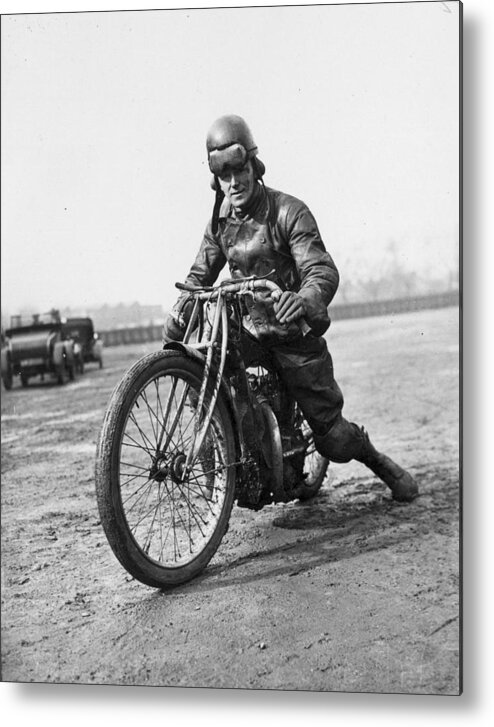 Motorcycle Racing Metal Print featuring the photograph Dirt Track Rider by A. Hudson