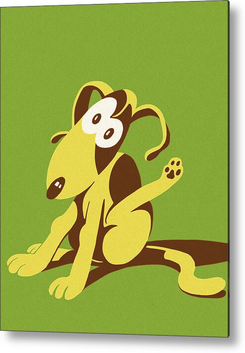 Animal Metal Poster featuring the drawing Dog Scratching Its Ear by CSA Images