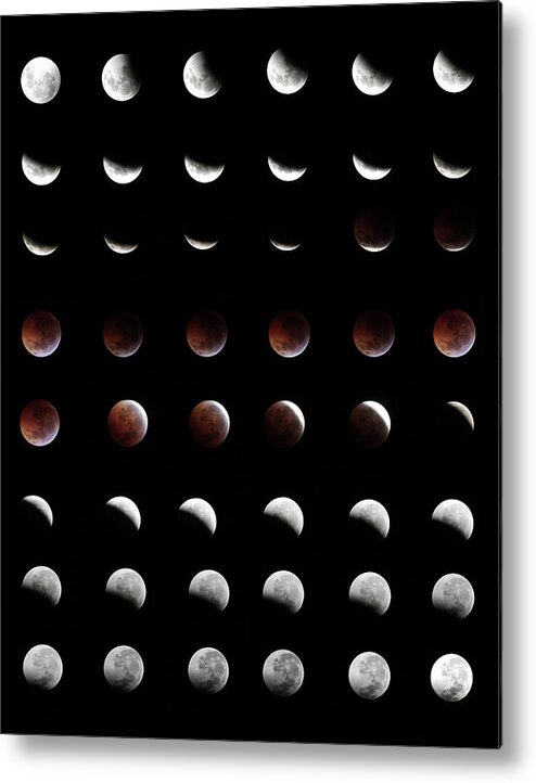 Event Metal Print featuring the photograph Eclipse, In All Phases Of The Moon by Arturogi