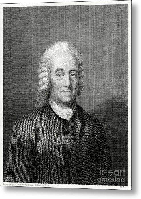 Engraving Metal Print featuring the drawing Emanuel Swedenborg, Swedish by Print Collector