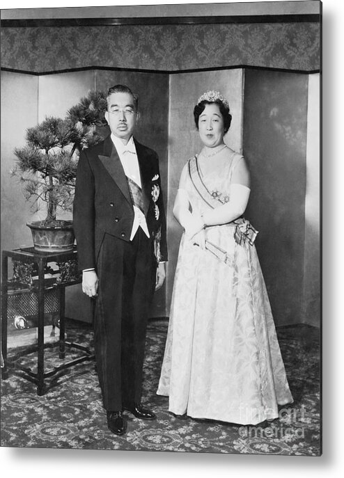 Mature Adult Metal Print featuring the photograph Emperor Hirohito And Empress Nagako by Bettmann