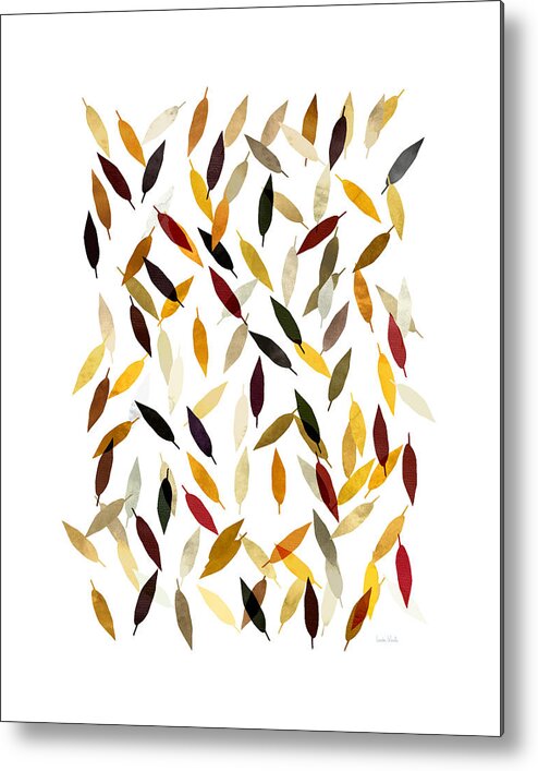 Leaves Metal Print featuring the digital art Falling Leaves- Art by Linda Woods by Linda Woods