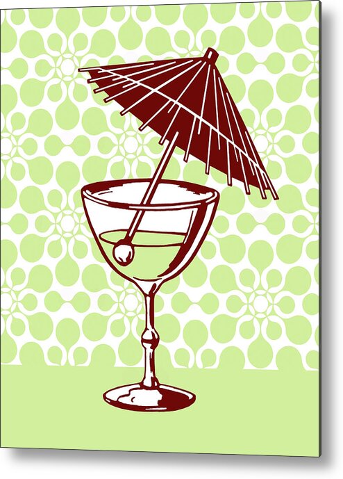 Alcohol Metal Print featuring the drawing Fancy Umbrella Drink by CSA Images