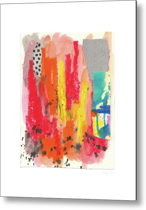 Abstract Metal Print featuring the painting Fire I by Courtney Prahl