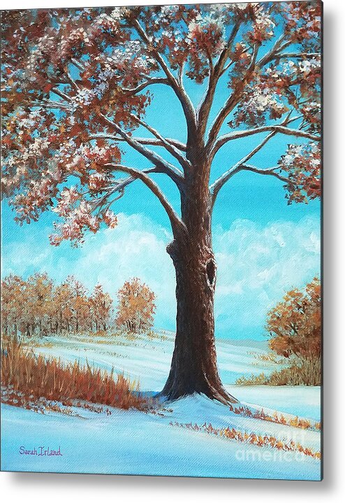 First Metal Print featuring the painting First Snow by Sarah Irland