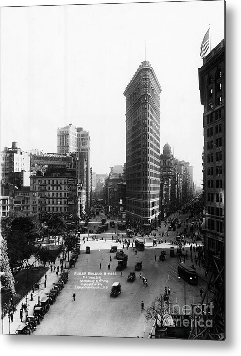 People Metal Print featuring the photograph Flatiron Building And Broadway by Bettmann