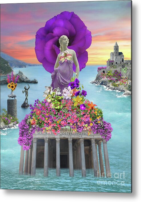 Flowers Metal Print featuring the digital art Flora's Holiday by Lucy Arnold