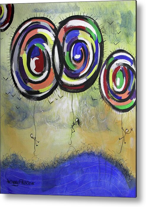 Abstract Metal Print featuring the painting Free 2 Corinthians 3-17 by Anthony Falbo