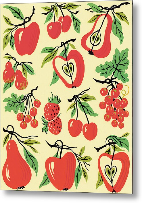 Apple Metal Print featuring the drawing Fruits by CSA Images