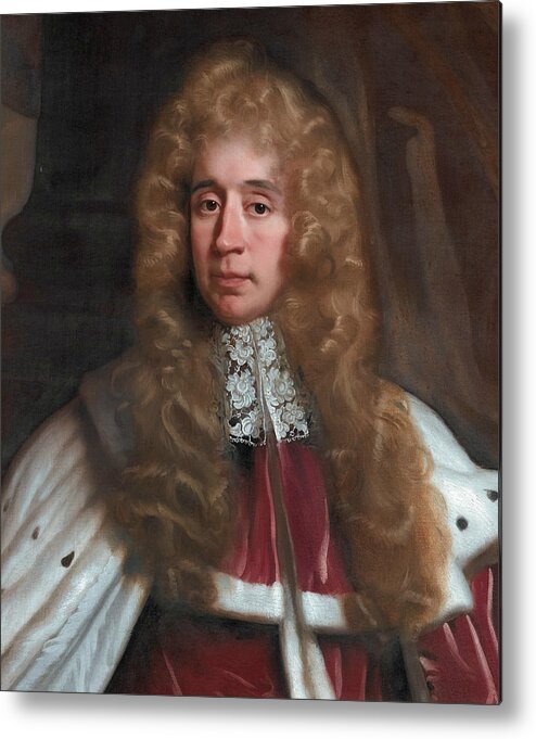 17th Century Art Metal Print featuring the painting George, 1st Baron Jeffreys of Wem by John Riley