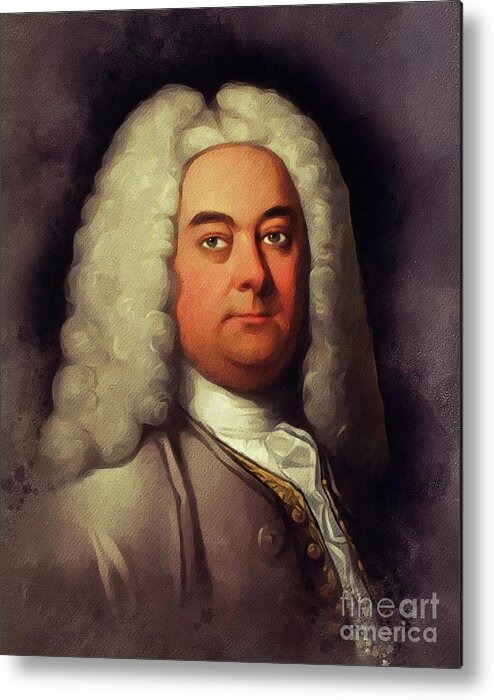 George Metal Print featuring the painting George Frederic Handel, Music Legend by Esoterica Art Agency