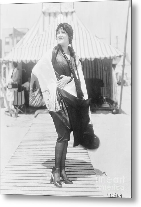 People Metal Print featuring the photograph Gloria Swanson Posing Outdoors by Bettmann