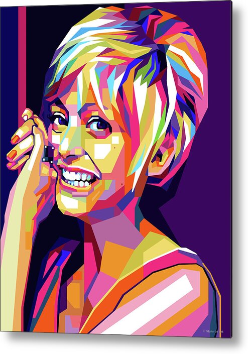 Goldie Hawn Metal Print featuring the digital art Goldie Hawn pop art by Stars on Art