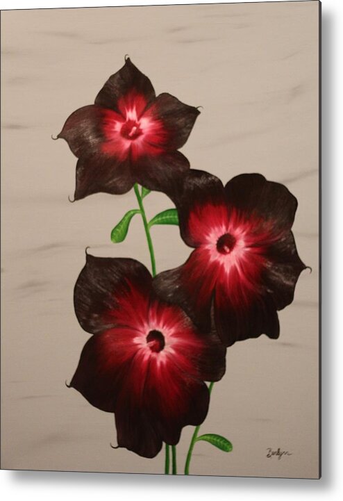 Flowers Metal Print featuring the painting Goodnight Flower by Berlynn