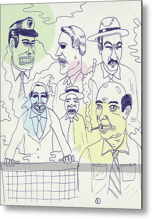 Adult Metal Poster featuring the drawing Group of Men by CSA Images