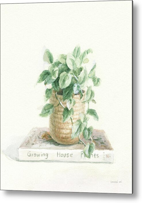 Book Metal Print featuring the painting Grown At Home II Cream by Danhui Nai