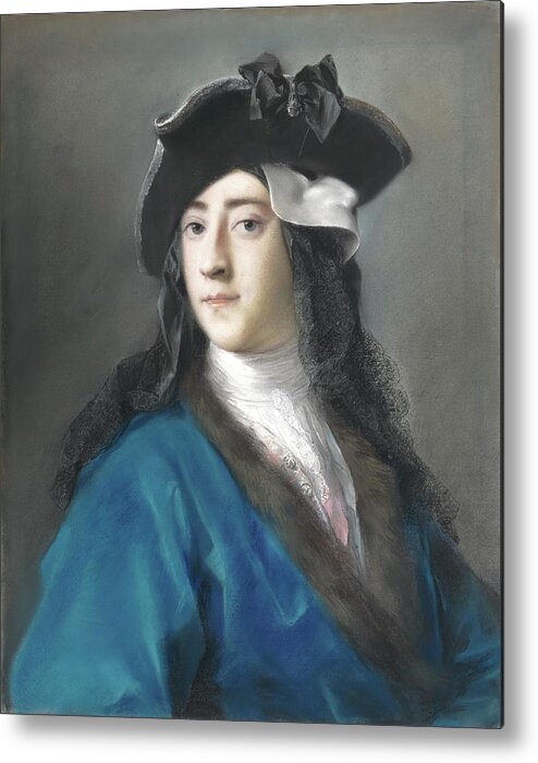 Pastel On Paper Laid Down On Canvas Metal Print featuring the painting Gustavus Hamilton -1710-1746-, Second Viscount Boyne, in Masquerade Costume. by Rosalba Carriera