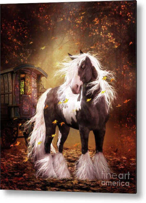 Gypsy Gold Metal Print featuring the digital art Gypsy Gold Vanner Horse by Shanina Conway