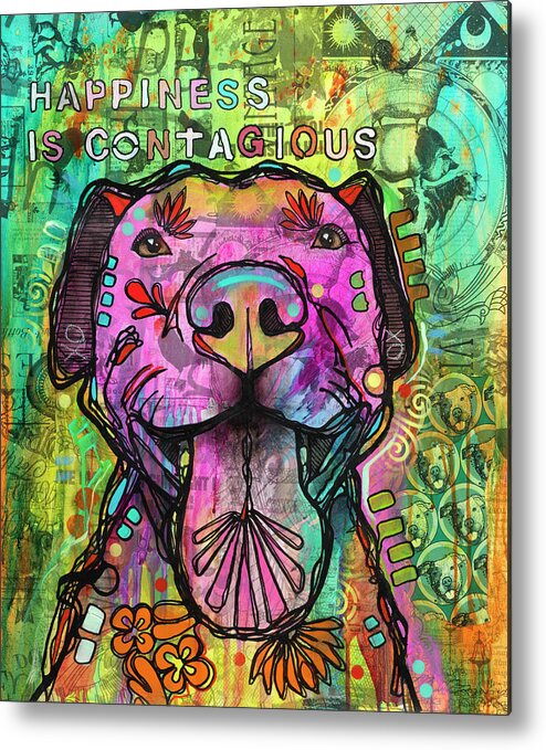 Happiness Is Contagious Metal Print featuring the mixed media Happiness Is Contagious by Dean Russo- Exclusive