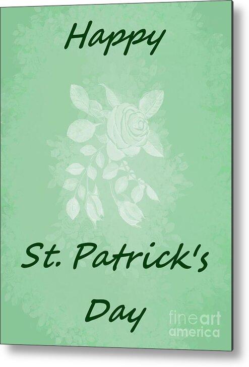 St. Patrick's Day Metal Print featuring the digital art Happy St. Patrick's Day Holiday Card by Delynn Addams