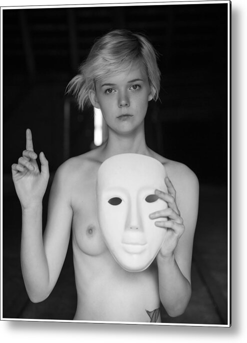 Naked Metal Print featuring the photograph He Knows.... by Lukas Kaminski