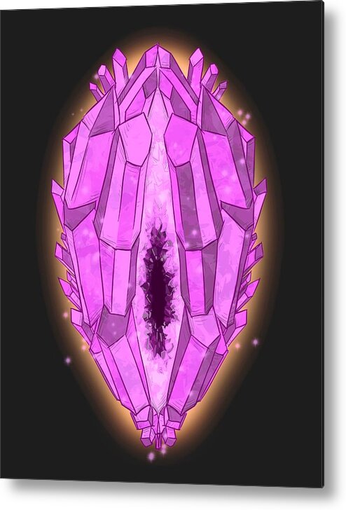 Healing Crystals Metal Print featuring the drawing Healing Crystals by Ludwig Van Bacon