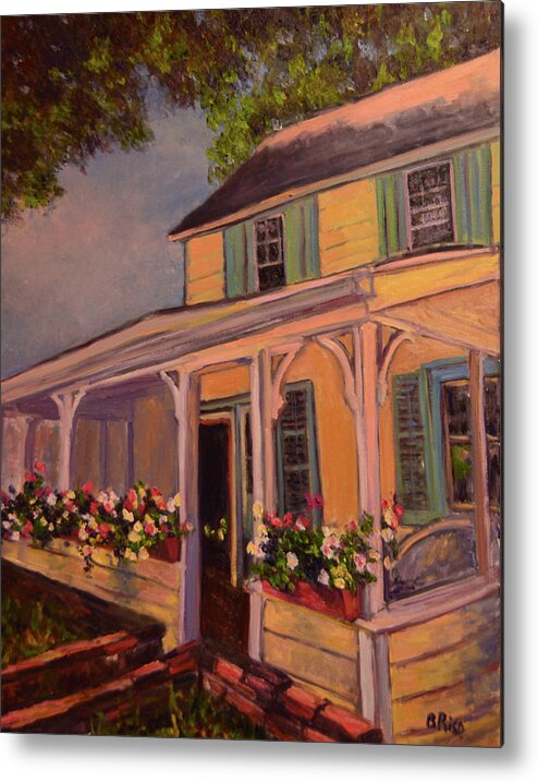Huguenot St. Metal Print featuring the painting Huguenot St House by Beth Riso
