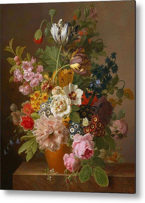 Flower Metal Print featuring the painting Jan Frans Van Dael 1764-1840 Flowers Bouquet 3 by Jan Frans Van Dael