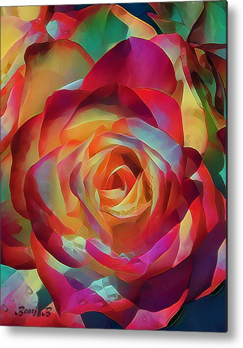 Roses Metal Print featuring the photograph Jazzed-up Rose by Bearj B Photo Art