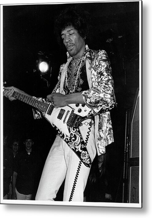 Guitarist Metal Print featuring the photograph Jimi Hendrix With A Flying V by Tom Copi