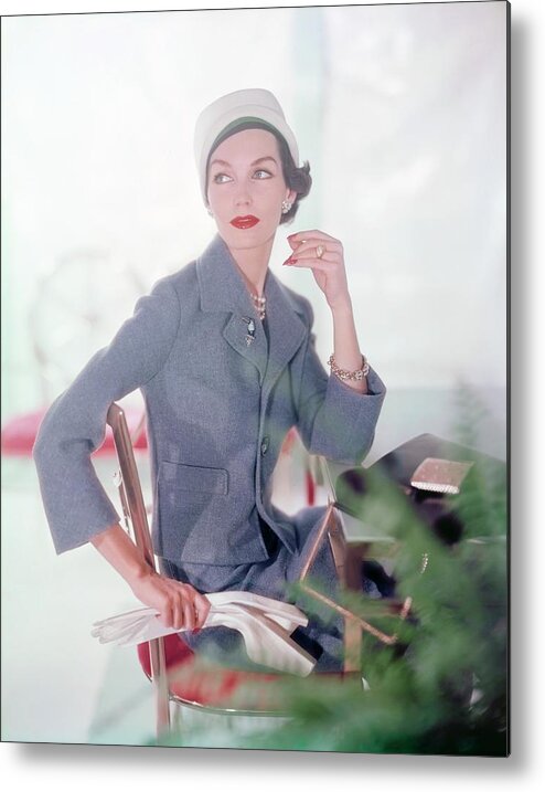 Fashion Metal Print featuring the photograph Joanna Mccormick In A Marquise Suit by Horst P. Horst