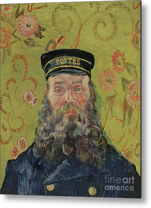 Wallpaper Metal Print featuring the painting Joseph-Etienne Roulin, 1889 by Vincent Van Gogh