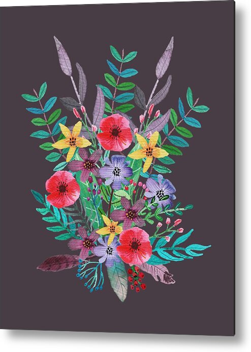 Blossom Metal Print featuring the painting Just Flora II by Amanda Jane