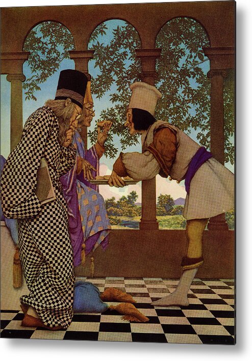 Hearts Metal Print featuring the painting Knave of Hearts - A food tasting by Maxfield Parrish
