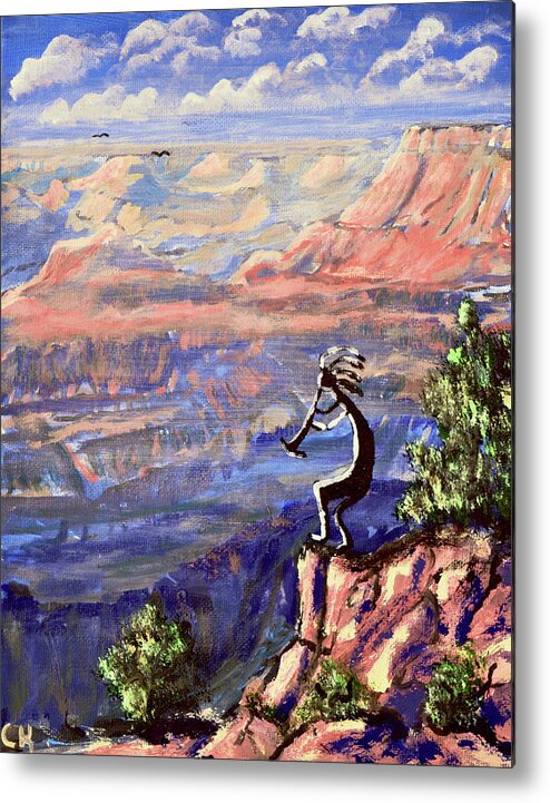 Grand Canyon Metal Print featuring the painting Kokopelli at the Grand Canyon by Chance Kafka