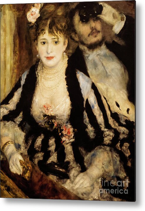 The Theatre Box Metal Print featuring the painting The Theatre Box by Renoir by Auguste Renoir