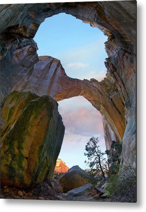 00559676 Metal Print featuring the photograph La Ventana Arch Sunrise, El Malpais Nm, New Mexico by Tim Fitzharris
