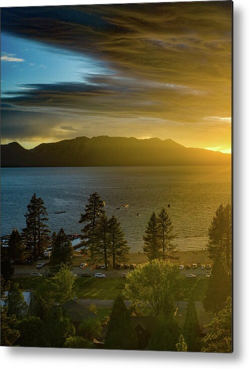 Lake Tahoe Metal Print featuring the photograph Lake Tahoe Orange Glow by Anthony Giammarino