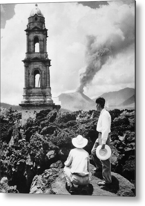 Rubble Metal Print featuring the photograph Lava Covers Church by Evans