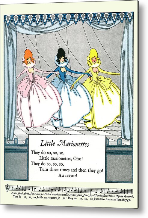 Marionette Metal Print featuring the painting Little Marionettes by Petersham