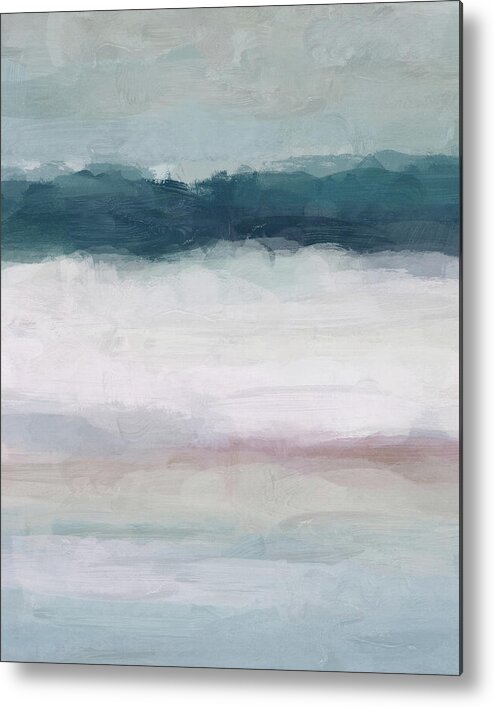 Abstract Painting Metal Print featuring the painting Lullaby Waves I by Rachel Elise