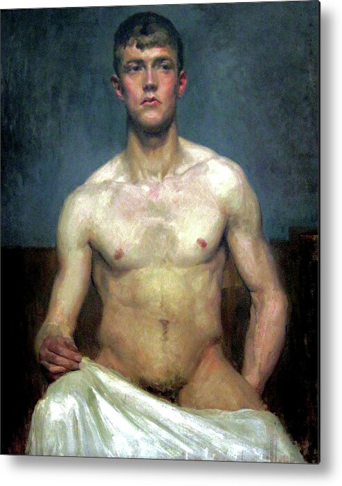 Marcellus Metal Print featuring the painting Male Nude Study by Marcellus Imbs