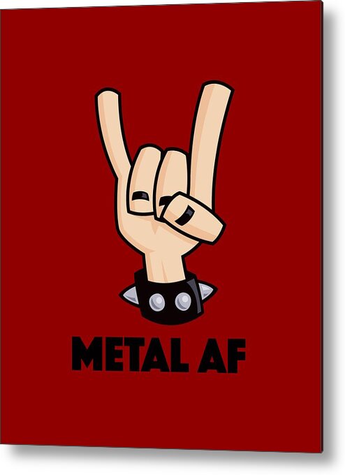 Rock Metal Print featuring the digital art Metal AF Devil Horns by John Schwegel