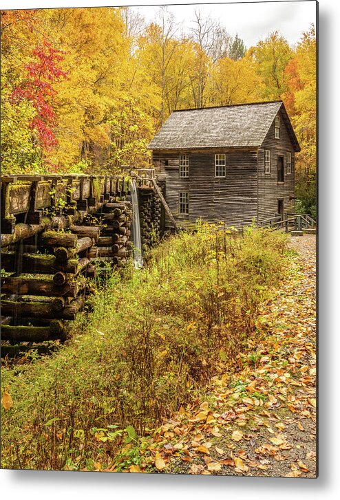 North Carolina Metal Print featuring the photograph Mingus Mill All Dressed Up, Vertical by Marcy Wielfaert