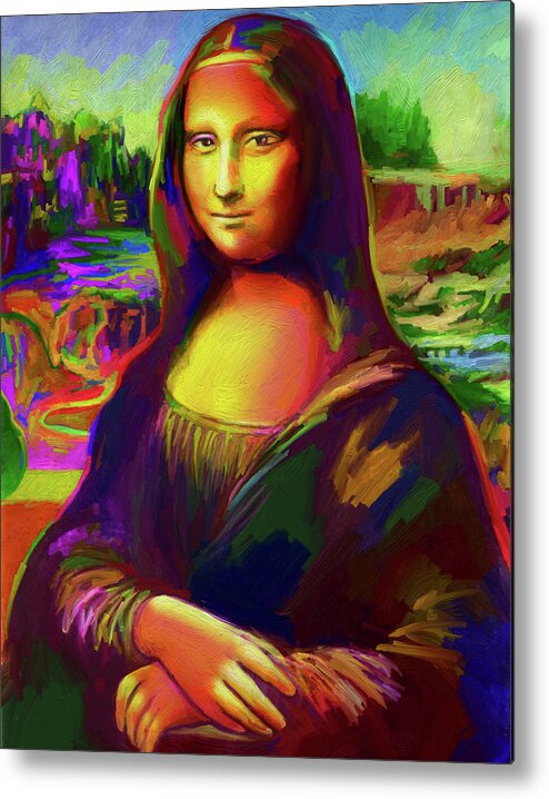 Mona Lisa Pop Art Metal Print featuring the digital art Mona Lisa by Howie Green
