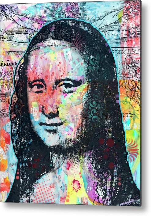 Gioconda Metal Print featuring the mixed media Mona Lisa With David On Top by Dean Russo
