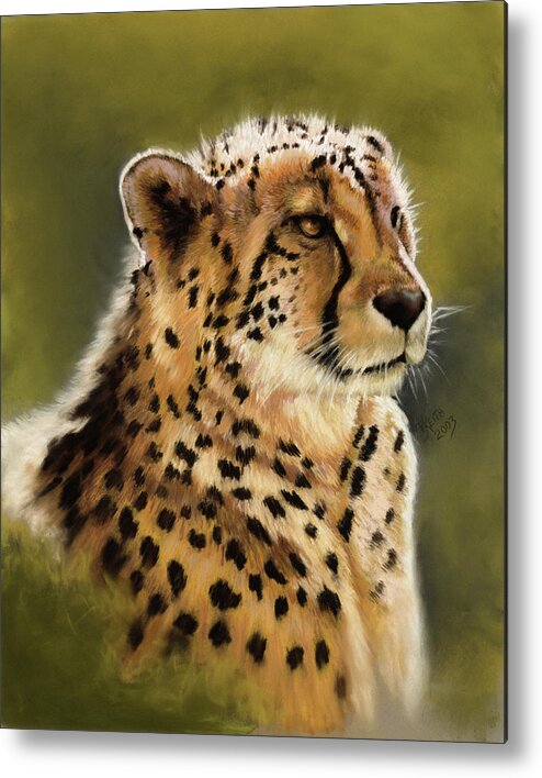 Cheetah Metal Print featuring the painting Morning's Glow by Barbara Keith