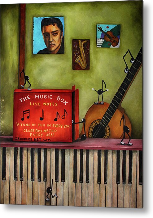 Music Box Metal Print featuring the painting Music Box by Leah Saulnier